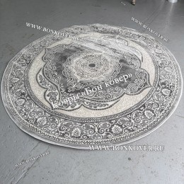 Круглый ковер в гостиную дизайн 01 Серый